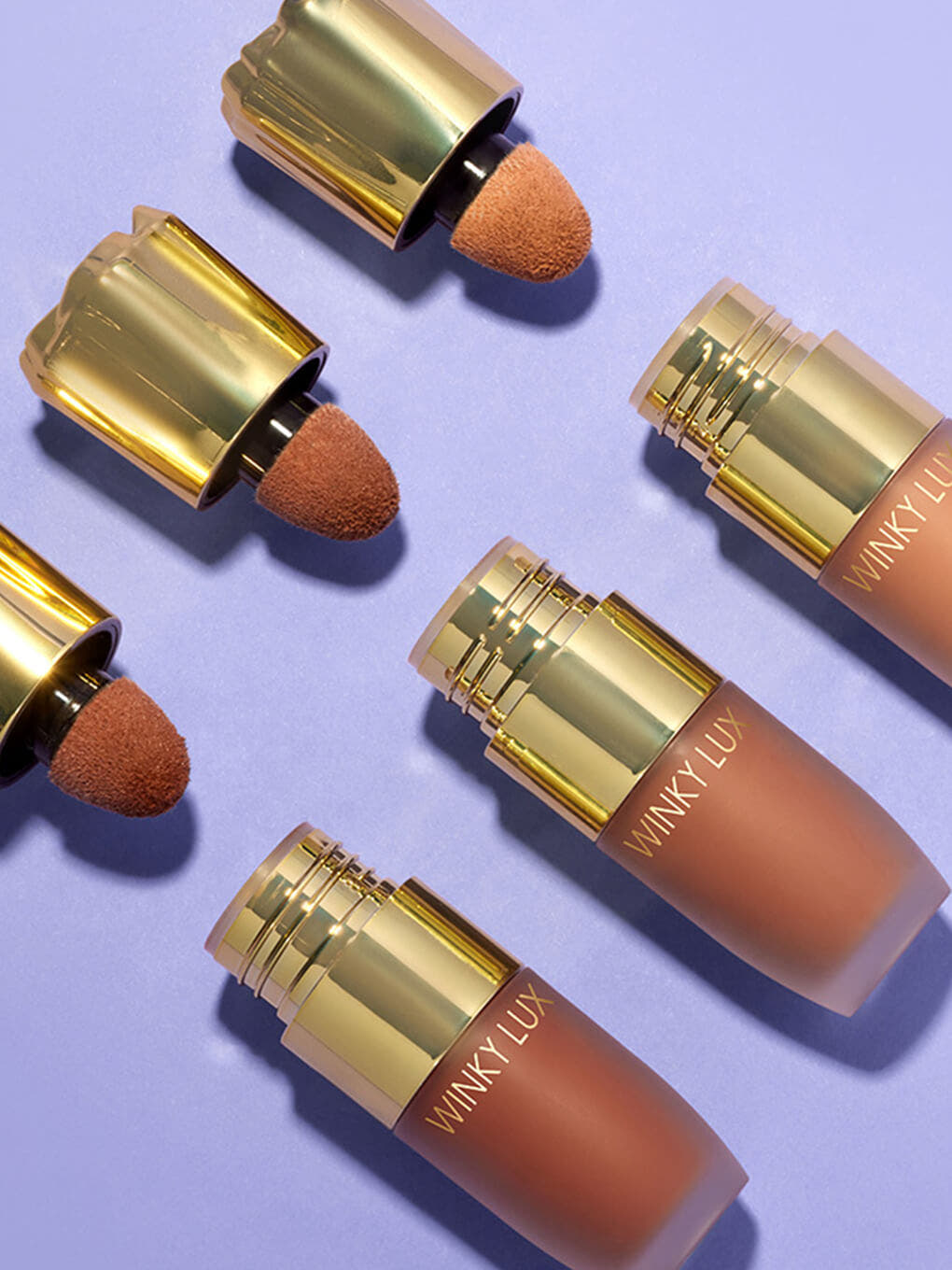 amalfi -- brewtiful trio 3 shades of cheeky rose liquid contour sculpt caps off lined up flat lay