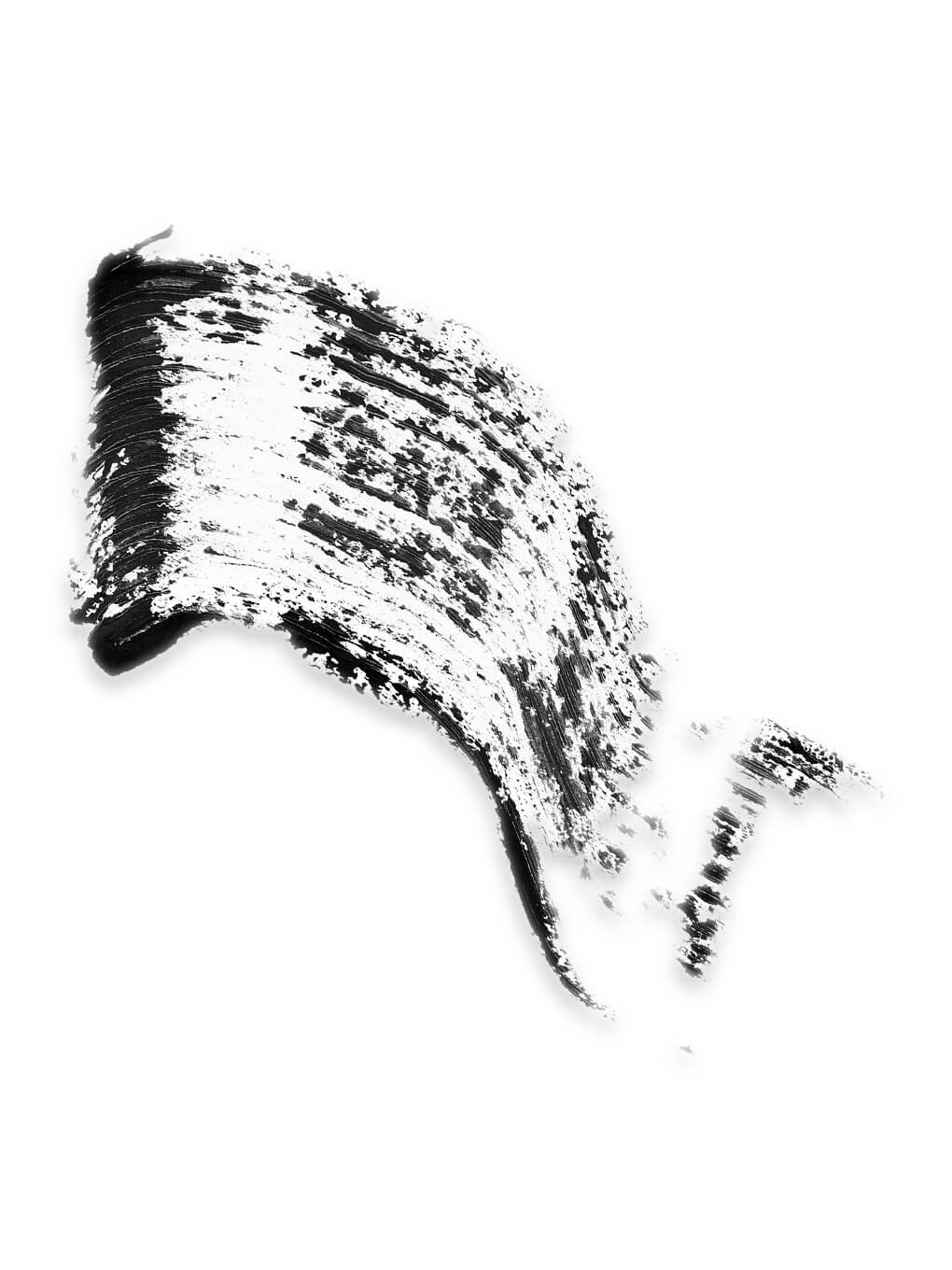 Type A Black -- detail oriented mascara swatch on white background